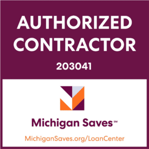 Rapid Roofing is an Michigan Saves Authorized Contractor Badge