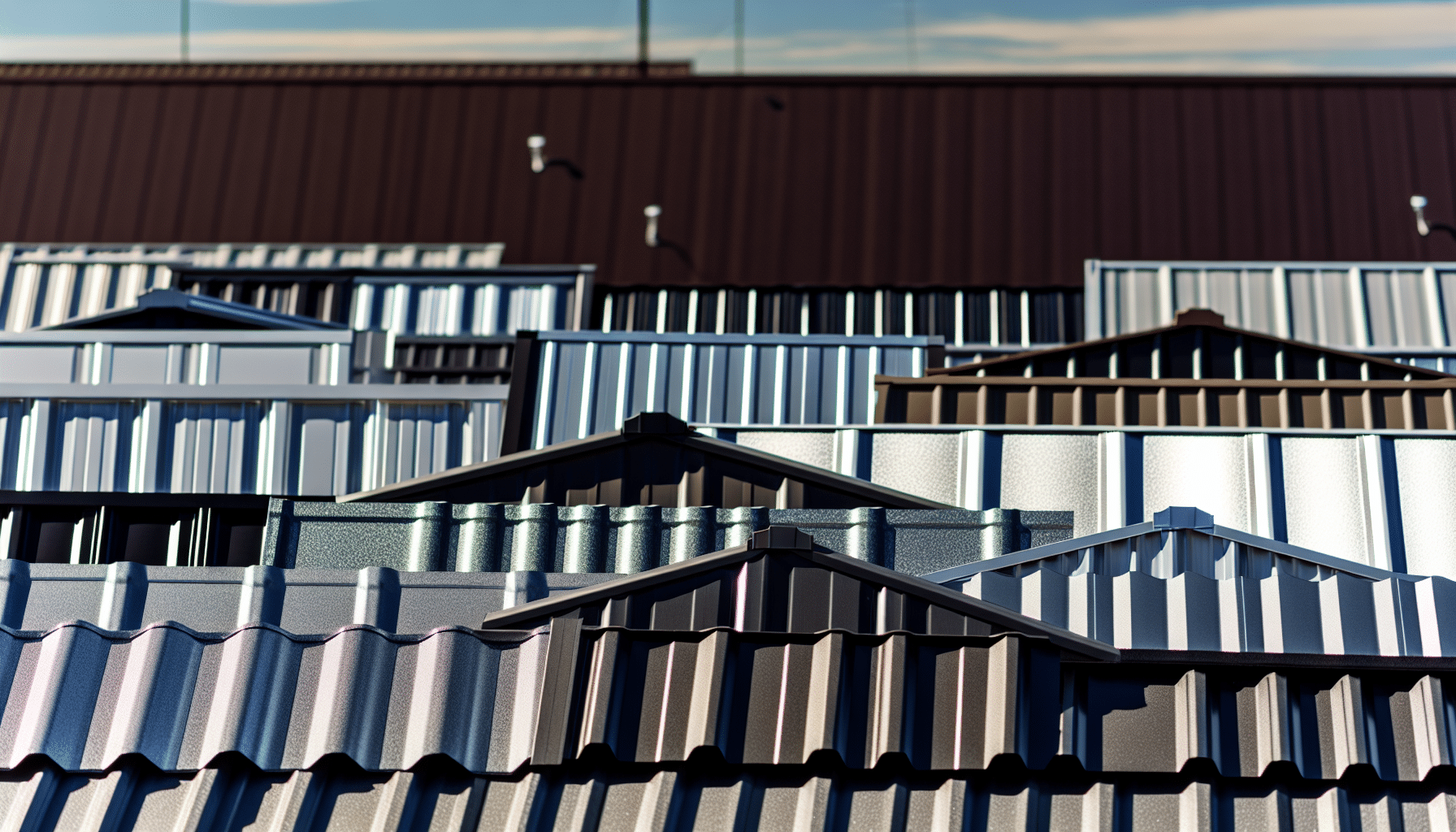 Metal roofing panels in various styles