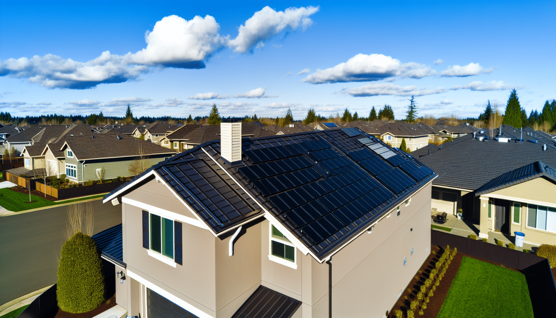 Energy-efficient roof with solar panels