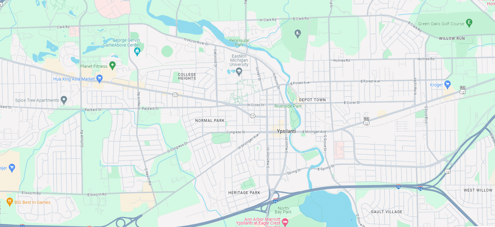 Service Area Map Ypsilanti MI