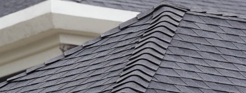 Illustration of asphalt shingle layers