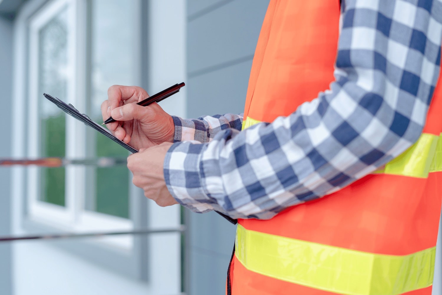 Illustration of a professional roof inspection