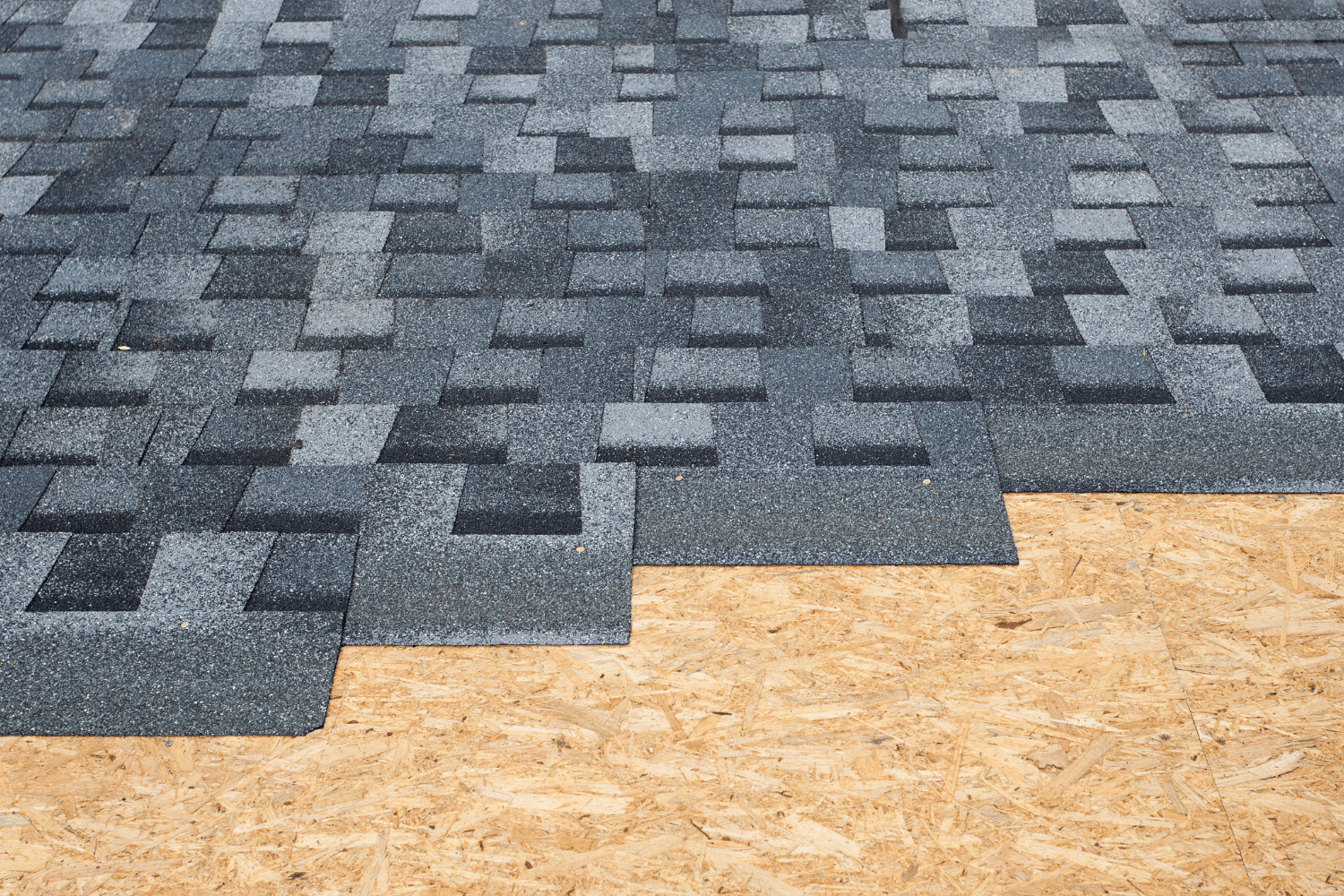 Illustration of aesthetically appealing composite shingles in various colors and styles