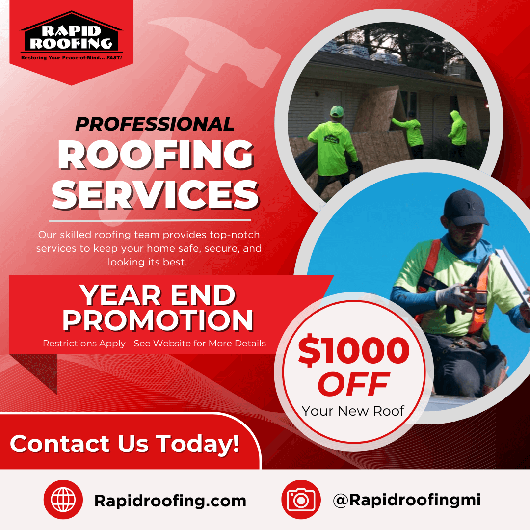 Rapid Roofing Year End Promotion - $1000 OFF