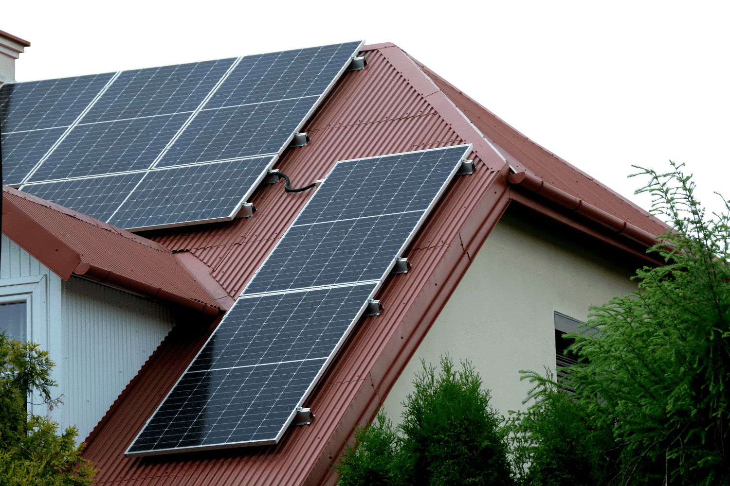 A visual representation of various solar roofing options, including solar roof shingles and traditional solar panels. 