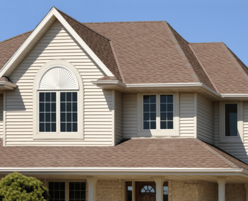 An example of various gable roof styles, showcasing different designs.