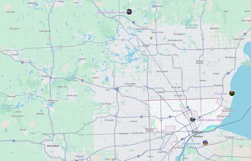 Detroit Map Detroit Map